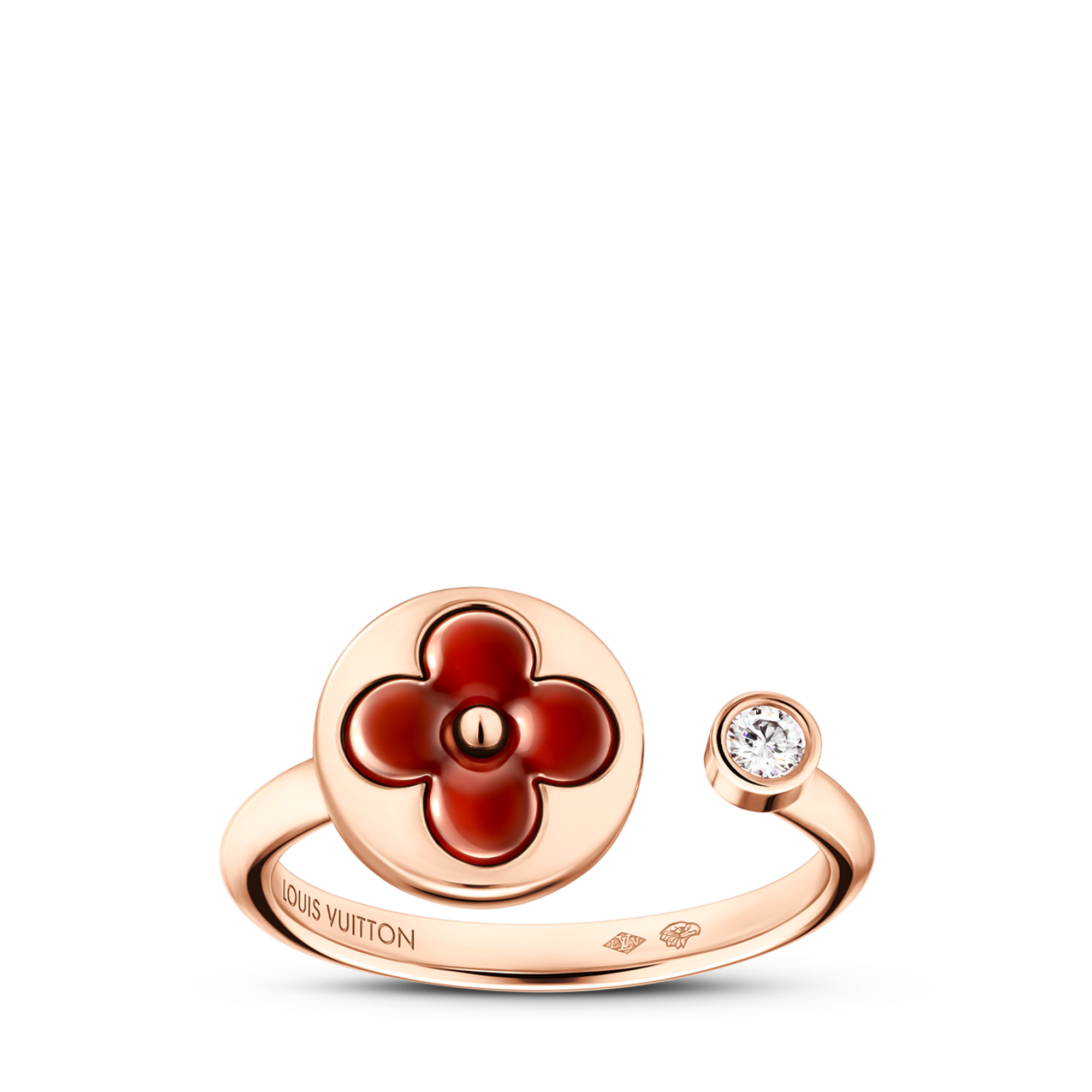Color Blossom Mini Sun Ring, Pink Gold, Malachite And